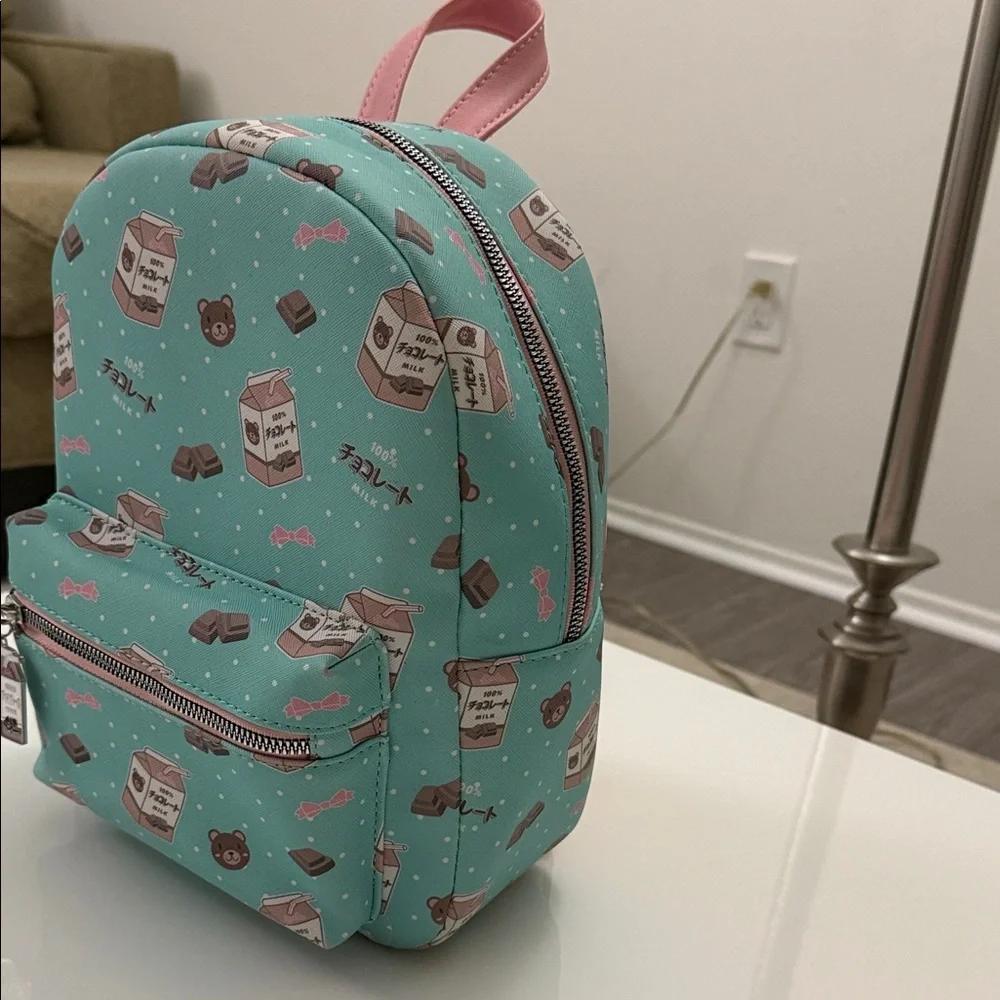 Bioworld Teddy Bear Chocolate Milk Carton Mini Backpack New without label